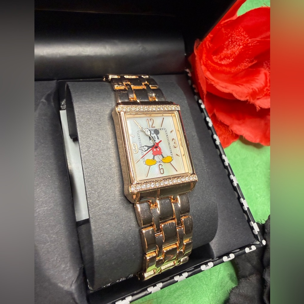 Disney Mickey Mouse Rose Gold Tone Watch +
Box